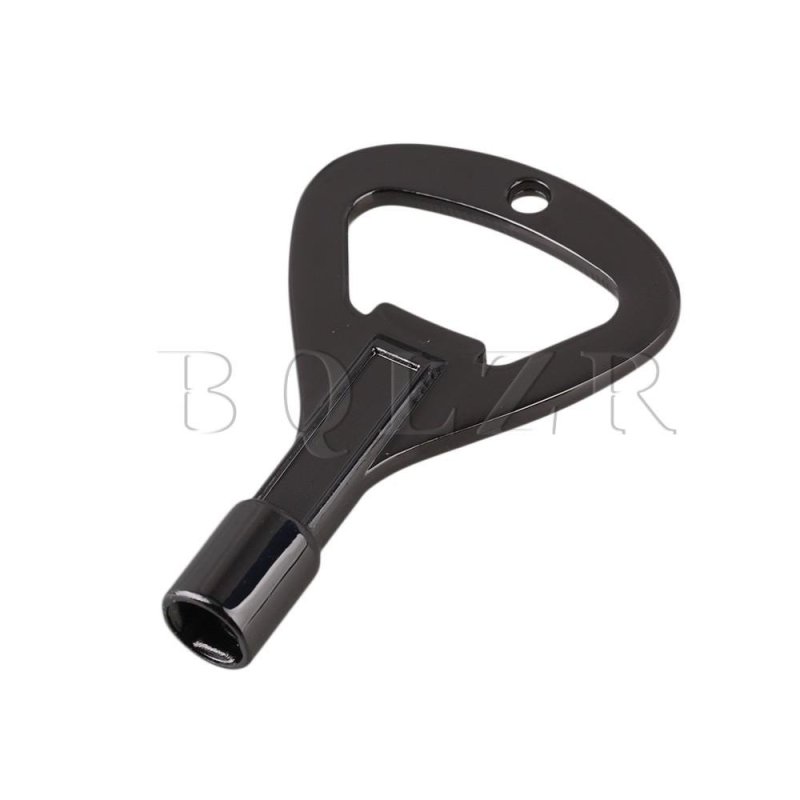 0.6cm Dia Heart Shape Metal RockKey Drum Key & Bottle Opener Black - intl