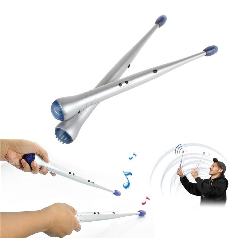 1 Pair Electronic Drum Sticks Create Drum Crash & Snare Sounds with Sensitive Tip + Built-in Speaker - intl
