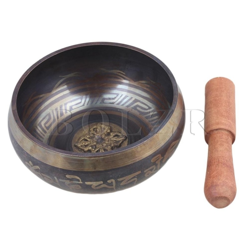 12cm ID Meditation Buddhism Singing Bowl with Mallet for Buddhist -
intl
