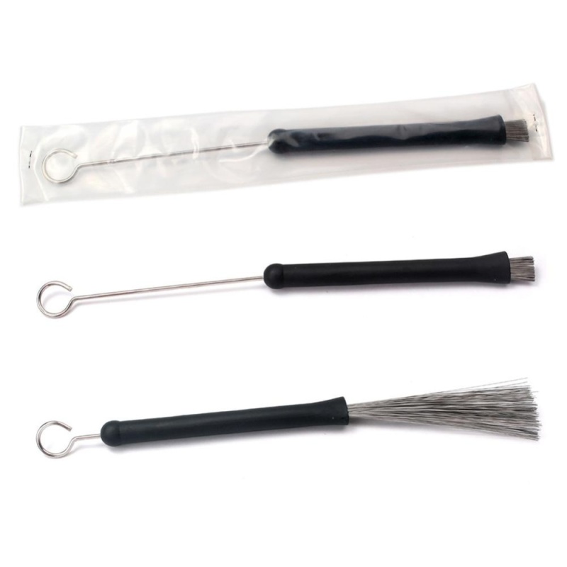 2pcs Jazz Drum Cleaning Tool Wire Drum Brush with Non-slip Rubber Handle - intl