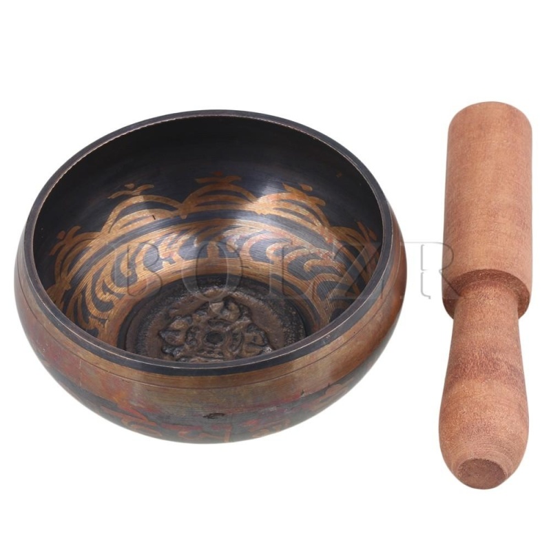 9.5CM Bronze Color Meditation Buddhism Singing Bowl & Mallet
for Buddhis - intl