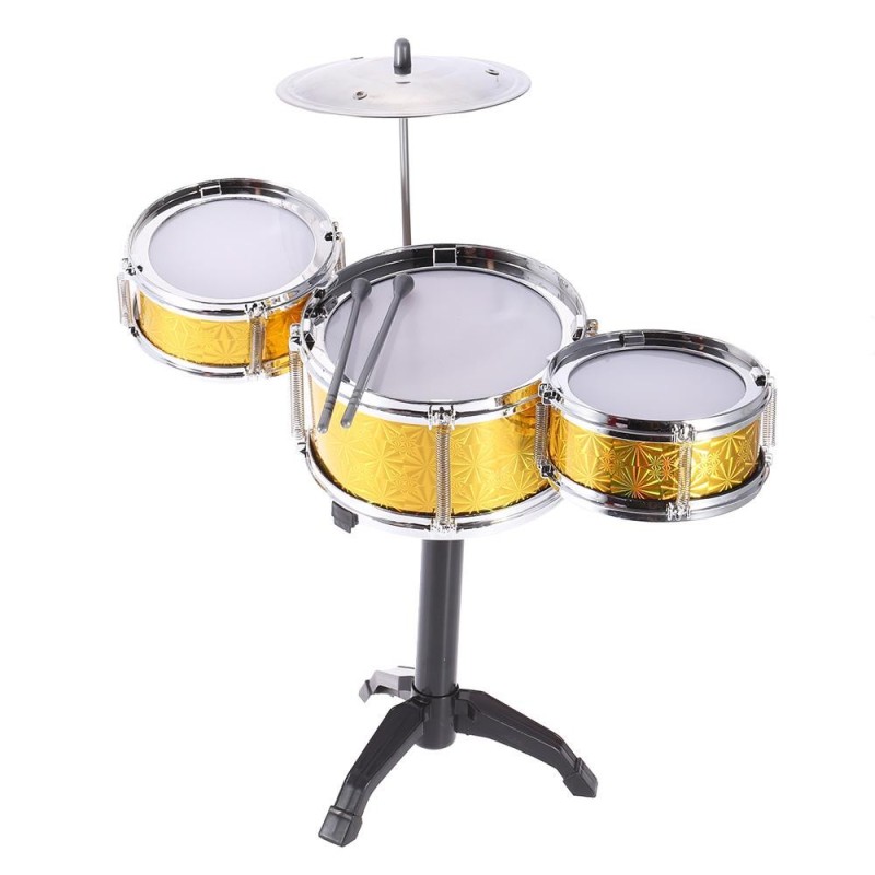 Children Kids Desktop Drum Set 3 Drums Musical Instrument Toy with Small Cymbal Drum Sticks - intl