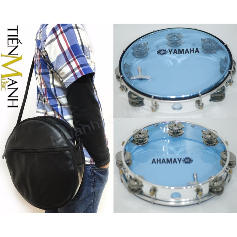 Combo Trống lắc tay & Bao đựng Lục Lạc Gõ Bo Tambourine Yamaha MT6-102T (Trong suốt)