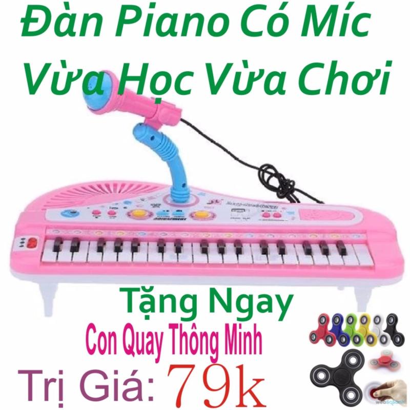 Đàn Piano Mini Có Míc Cho Bé Chất Lượng Âm Thanh Hay Loại Mới ( Hồng ) + Tặng Ngay Con Quay Thông Minh Trị Giá 79k