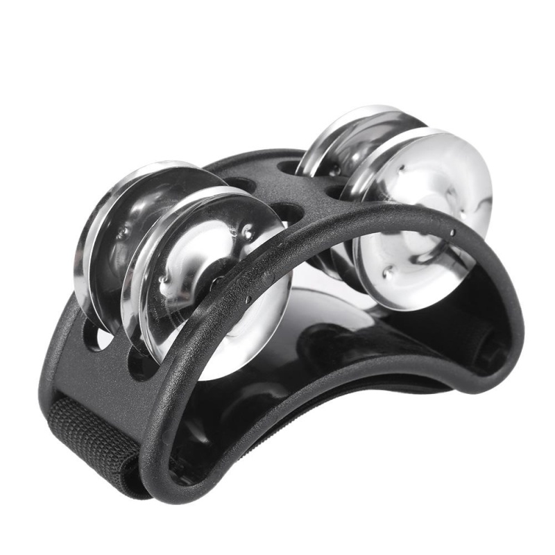 Foot Tambourine Percussion Musical Instrument 2 Sets Metal Jingle Bell - intl