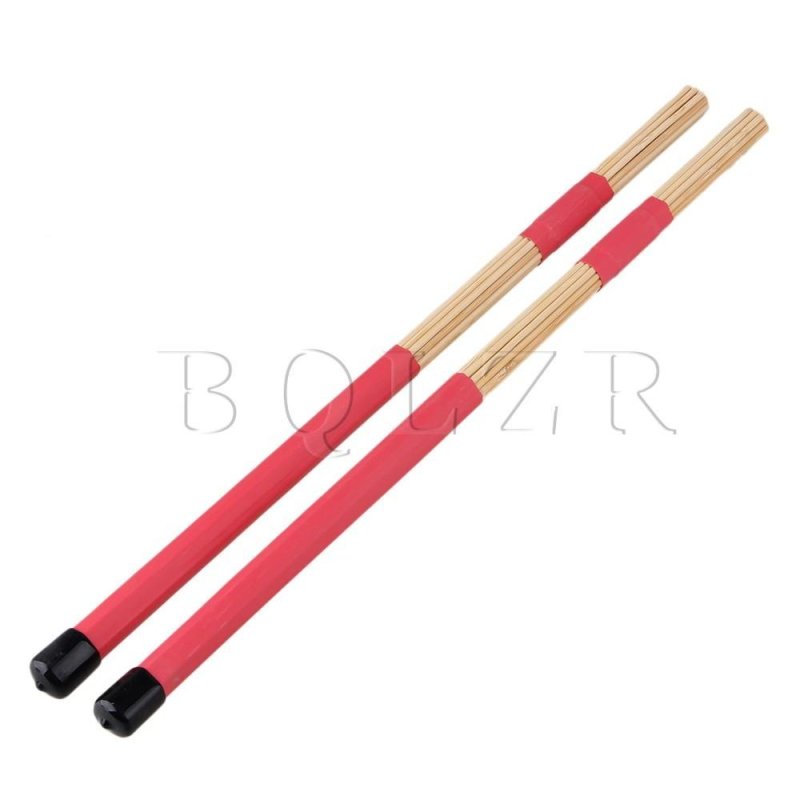 Jazz Drum Brush bamboo brushes Set of 2 Red - intl