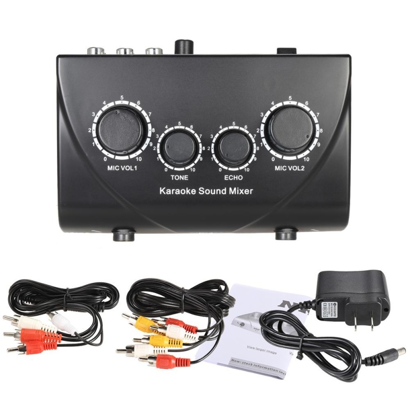 Karaoke Sound Mixer Dual Mic Inputs With Cable - intl