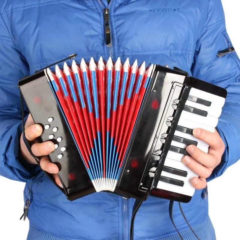 Kids Children 17-Key 8 Bass Mini Small Accordion Educational Musical Instrument Rhythm Band Toy Black Outdoorfree - intl