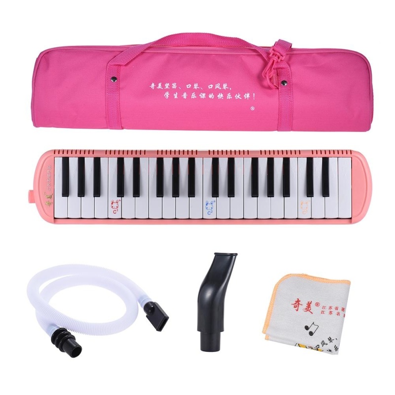 QIMEI QM37A-7 37 Piano Style Keys Melodica Musical Education Instrument for Beginner Kids Children Gift with Carrying Bag Pink ^ - intl