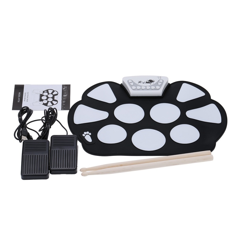 Roll up Drum Pad Kit Silicon Foldable with Stick Portable Drum Electronic Drum USB Drum - intl