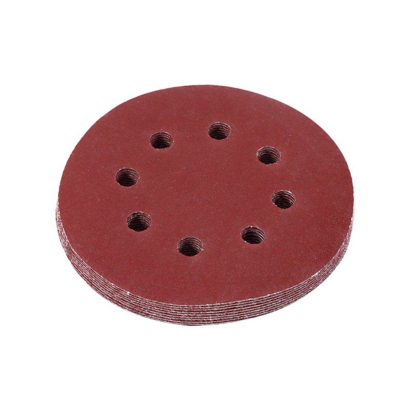 125mm Grinding Pads Red Sanding Discs 8 Hole Grit Sand Papers(180#)
- intl