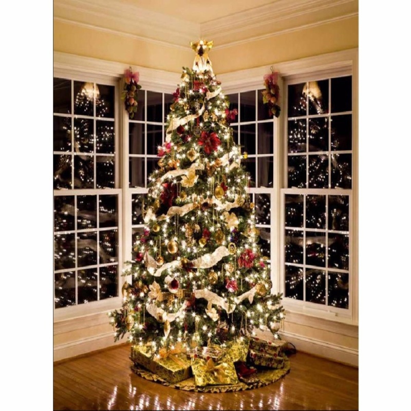 5x7FT Newborn Twinkling Christmas Tree Backgrounds Studio Photography Backdrops