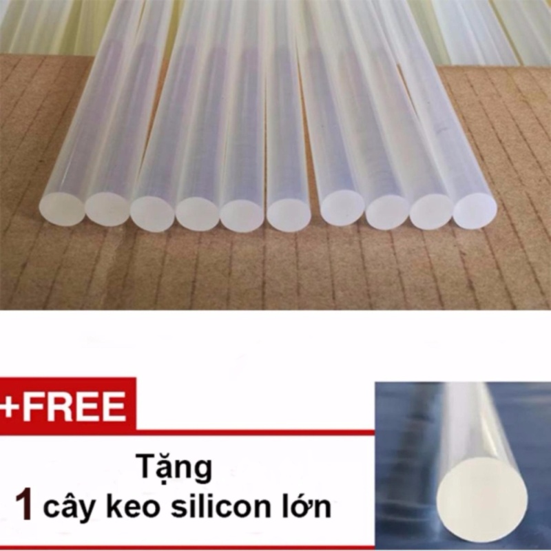 Bộ 10 cây keo silicon lớn cho súng bắn 60W (Đường kính 1cm) + Tặng 1 cây keo cùng loại