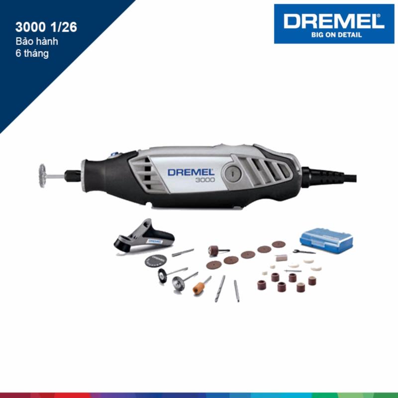 Bảng giá Bộ dụng cụ đa năng Dremel 3000 1/26, 26 phụ kiện Dremel F0133000PK (Đen phối trắng)