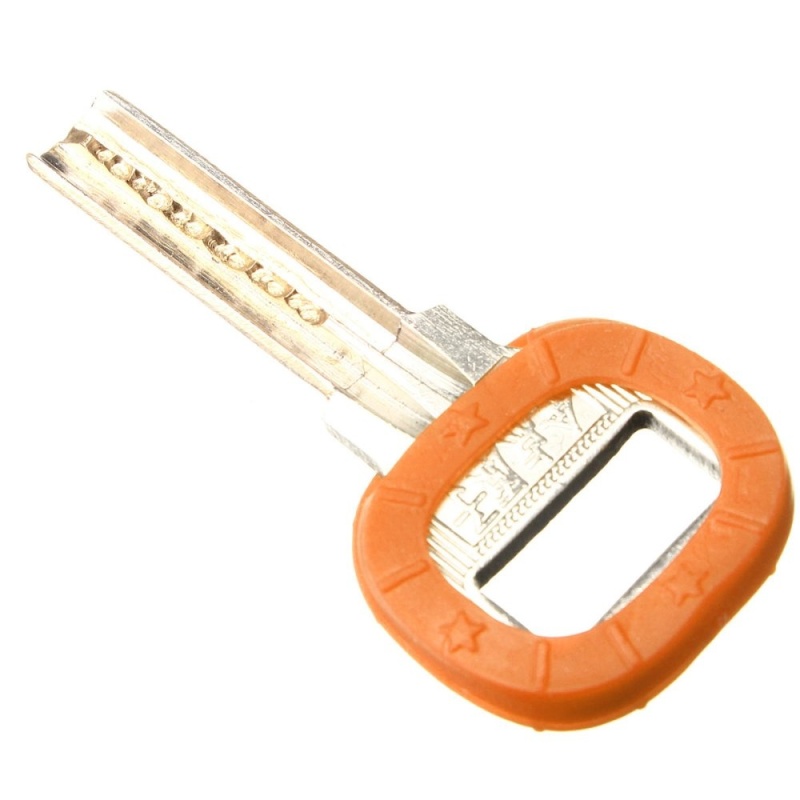 Hollow Silicone Key Cap Covers Topper Keyring With Bly Braille Orange - intl