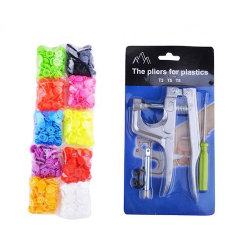 Kiềm bấm nút nhựa 4 chi tiết & 10 bộ nút màu - The Pliers for Plastics