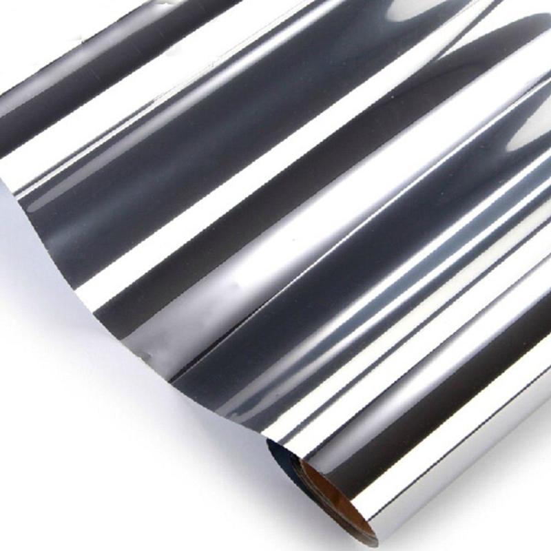 Mirror One Way Silver Glass Window Film Static Cling Privacy Security Sticker