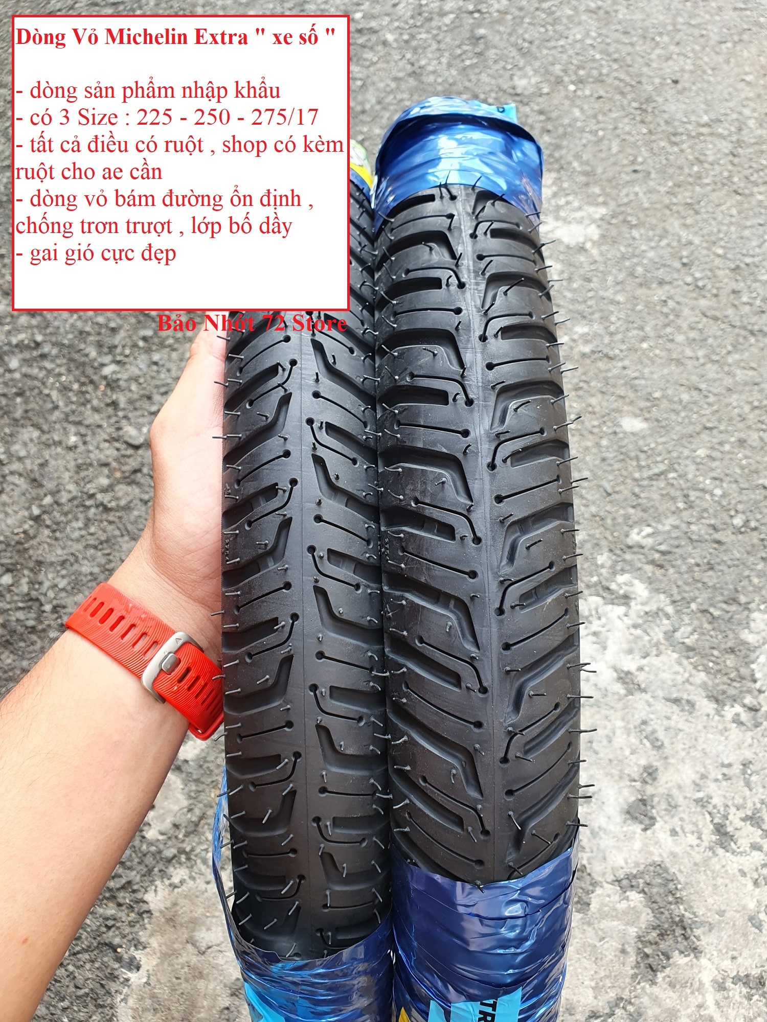 Cặp Vỏ lốp xe Michelin City EXTRA in Xe số in kèm ruột Vỏ lốp xe máy