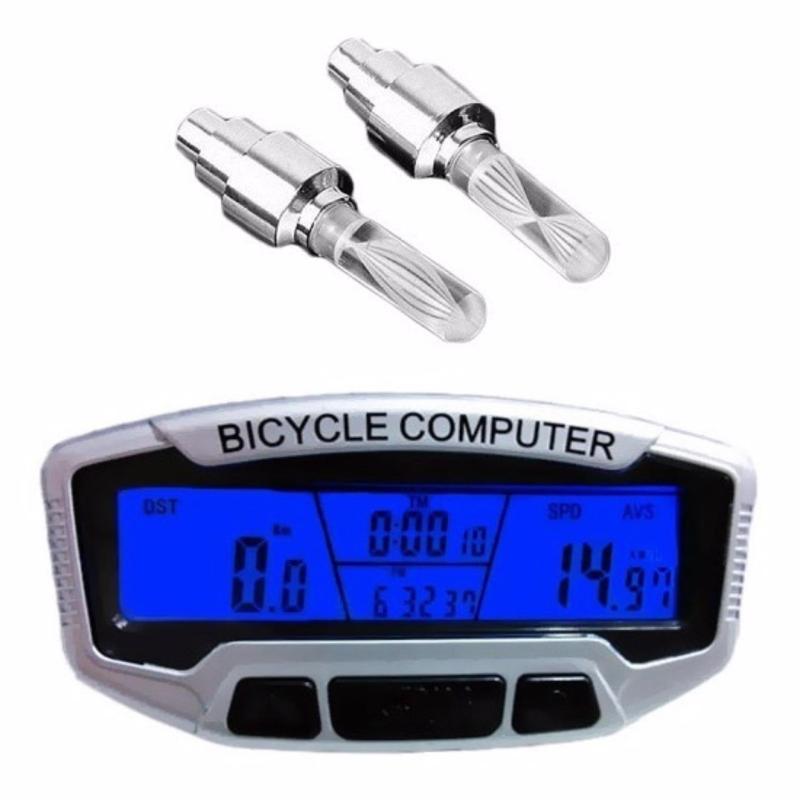 Mua Đồng hồ tốc độ xe đạp SunDing SD-558A và 2 đèn Led gắn van xe (đổi màu)