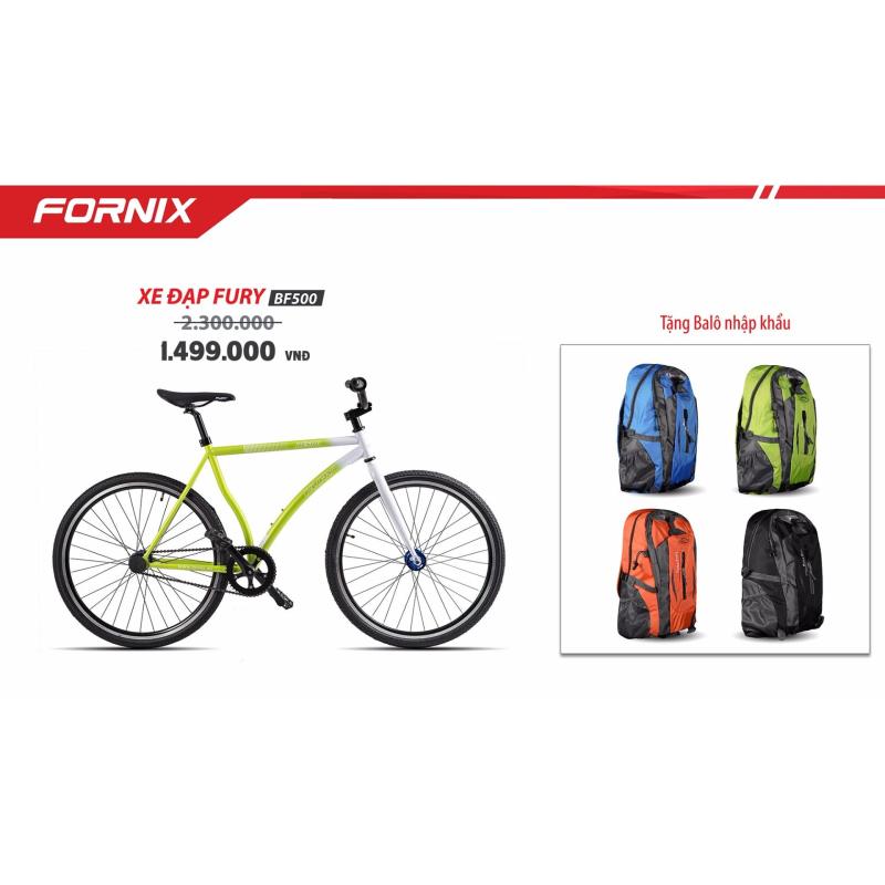 Mua Xe đạp FixedGear, hiệu FURY, mã BF500 (xanh lá) + tặng balô nhập khẩu