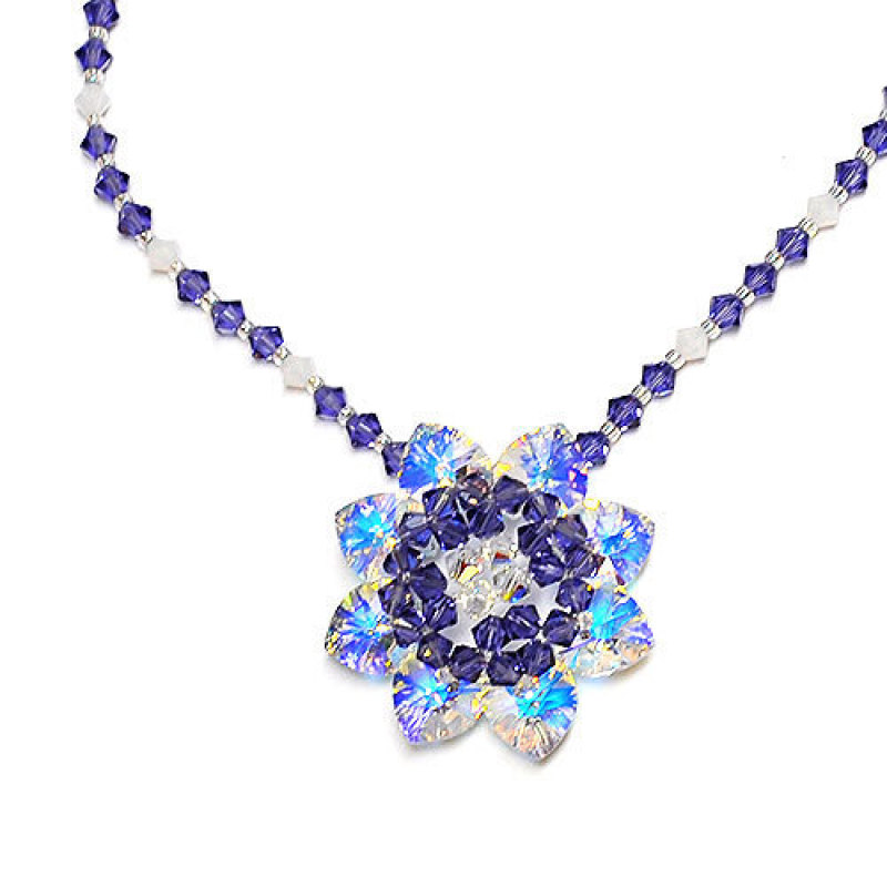 Vòng cổ pha lê Swarovski hoa hướng dương tím BIPBI VC 102