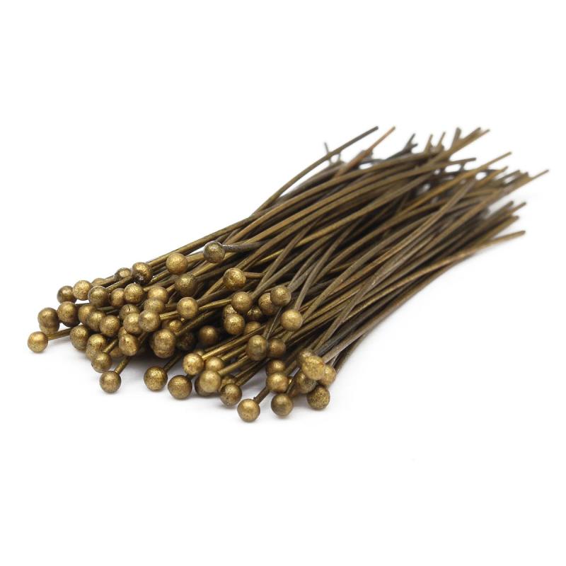 100Pcs 30-50mm Bronze Gold Silver Plated Metal Ball Head Pins Ballpins Useful