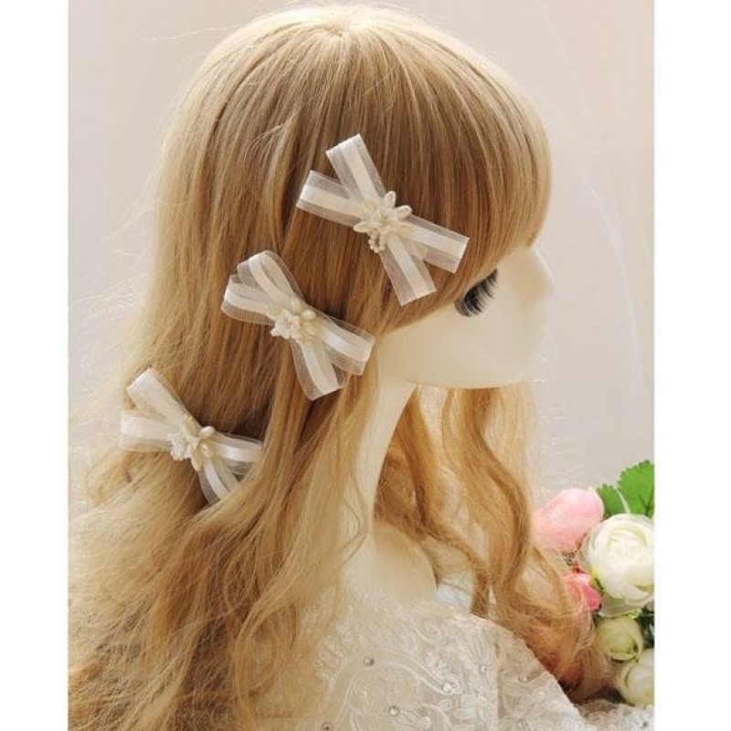 4PCS Fashion Pearl Wedding Bridal Hair Clip White Wedding Dress Accesory - intl