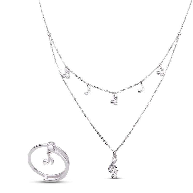 Bộ Trang Sức Bạc Hình nốt nhạc PNJSilver Music Lovin'