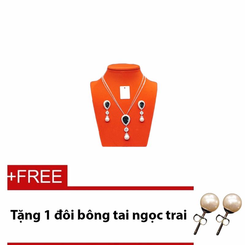 Bộ trang sức cao cấp Hàn Quốc YENO Nước mắt của biển - Tặng kèm 1 đôi bông tai ngọc trai