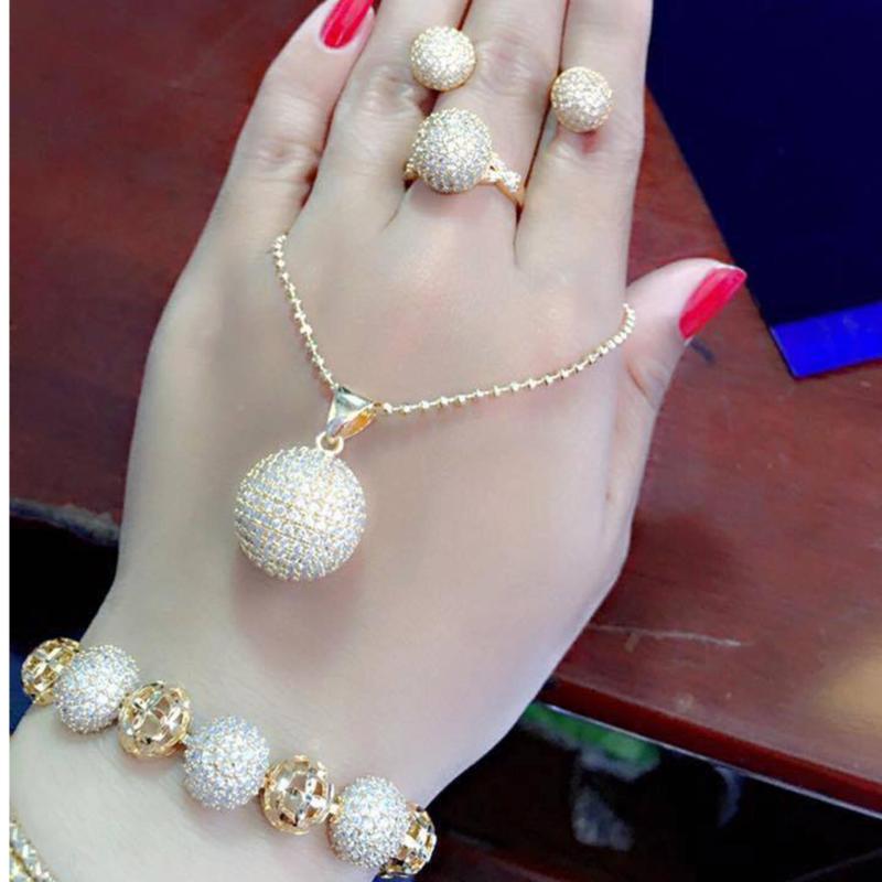 Bộ Trang Sức Xi Vàng 18K Bi Đá Pha Lê Gadoshop
