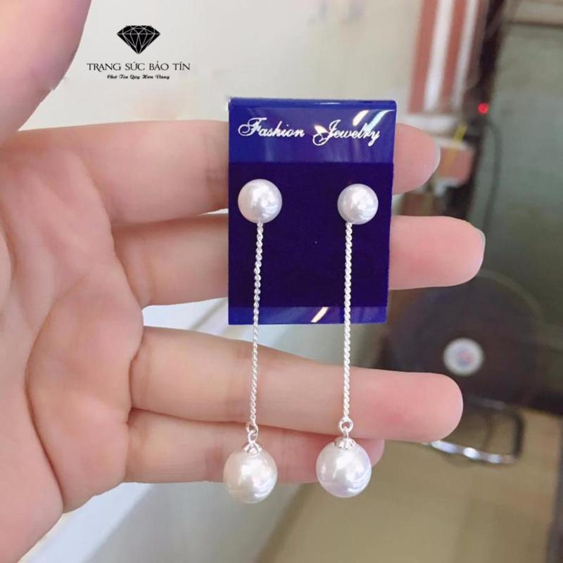 Bông Tai Bạc Nữ Ngọc Trai Đẹp Chất Liệu Bạc Ta Cao Cấp - Khuyên Tai Bạc Nữ Thương Hiệu Bảo Tín