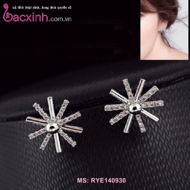 Bông tai nữ trang sức bạc Ý S925 Bạc Xinh - Bông tai hậu duệ mặt trời RYE140930