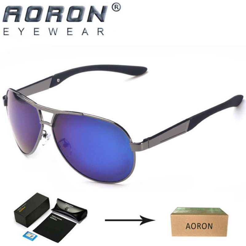 Giá bán [Buy 1 Get 1 Freebie] AORON Men's Fashion Sports UV400 Glasses Driving Car Polarized Sunglasses L193GUBU - intl