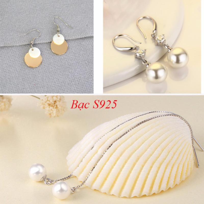 Combo 3 đôi bông tai nữ ngọc trai, mặt trăng ôm mặt trời ST-208