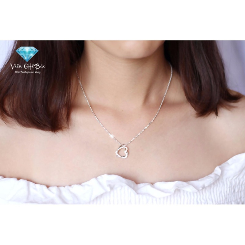 Dây Chuyền Bạc – Dây Chuyền Bạc Nữ – Dây Chuyền Nữ Đẹp – Dây Chuyền Nữ Thời Trang - Vòng Cổ Nữ Đẹp - Vòng Bạc Nữ Đeo Cổ – Vòng Cổ Bạc Nữ – Dây Chuyền Cho Nữ Cao Cấp – Dây Chuyền Nữ Trái Tim Hòa Quyện - Thương Hiệu V