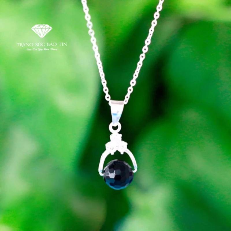 Dây Chuyền Bạc Nữ Đá Onyx Đen Mệnh Mộc - Thủy Phong Thủy BẢO TÍN (Đen)