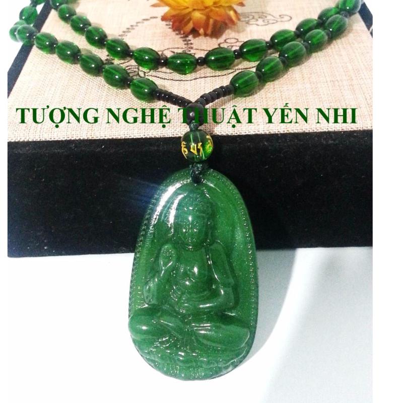 Dây Chuyền đá Phật A Di Đà vân cẩm thạch 5x3,2cm ( Phật bản mệnh tuổi Tuất, Hợi)