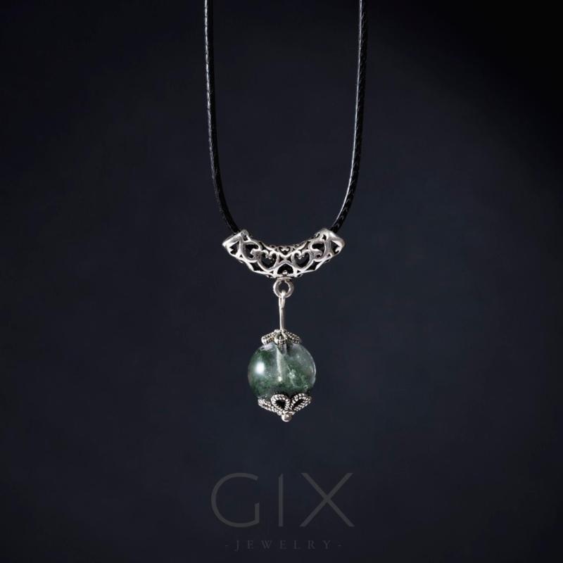Dây chuyền phong thủy đá thạch anh ưu linh xanh tự nhiên trang sức đẹp Gix Jewelry - SPN-0055 (xanh)