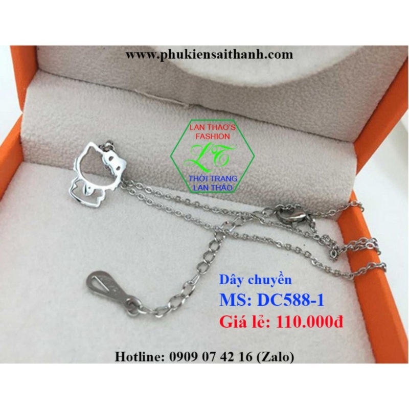 Dây chuyền Titan Chú mèo baby xinh xắn Ver2 DC588-1 (TRẮNG)