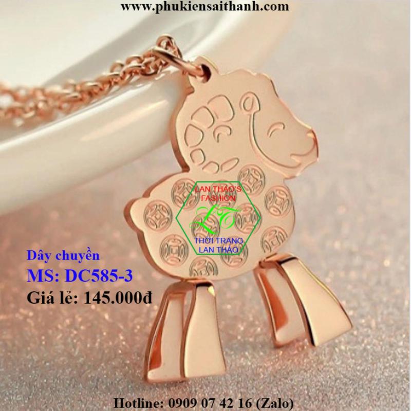 Dây chuyền Titan Cừu gỗ cực dễ thương DC585-3 (VÀNG HỒNG)