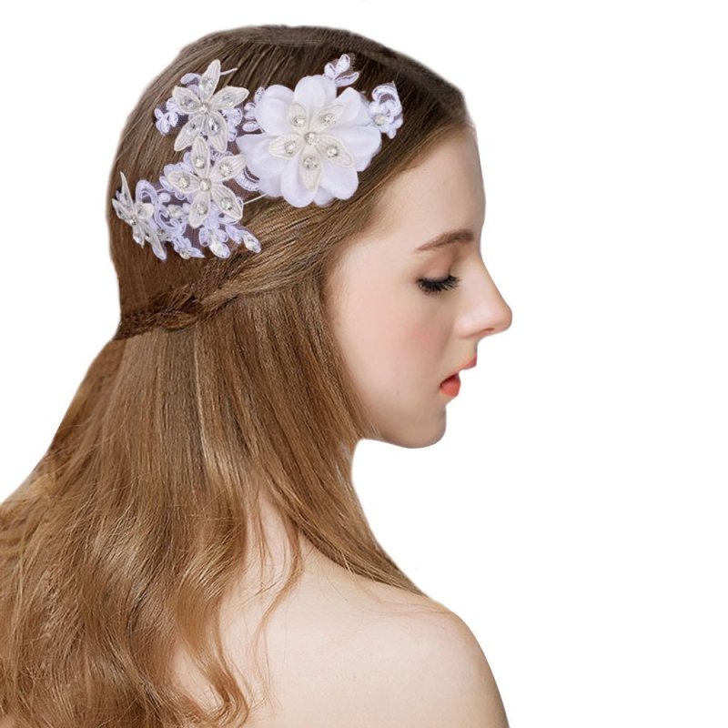Easybuy Bridal Yarn White Hair Tiara Applique Headdress Wedding
Accessories Jewelry 2007 - intl