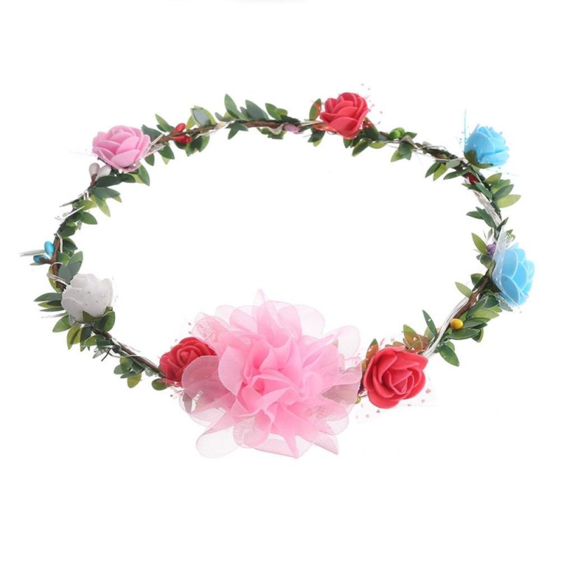 Handmade Crown Flower Headband Garland Wedding Headpiece Colorful - intl