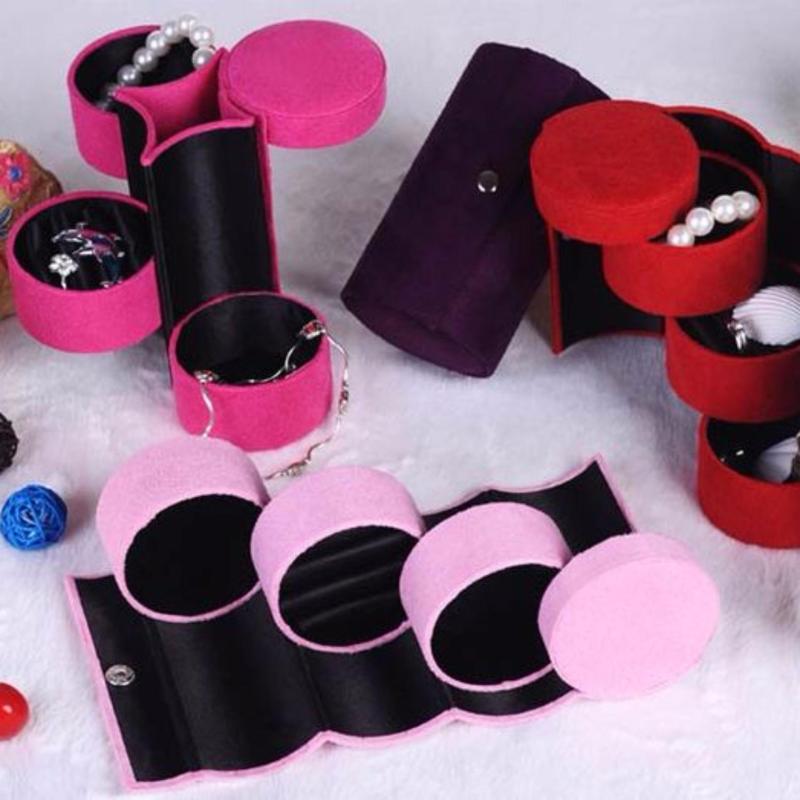 Hộp đựng trang sức hình trụ (Hồng)