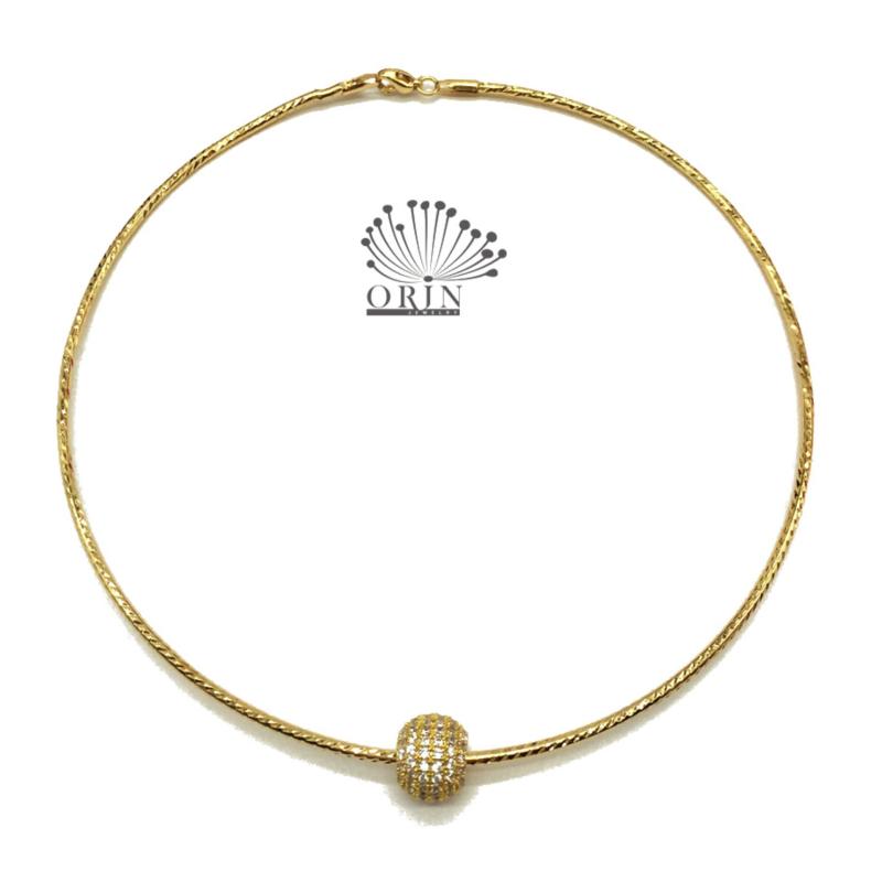Kiềng cổ hạt charm nữ mạ vàng 18k Orin D14 (Vàng)