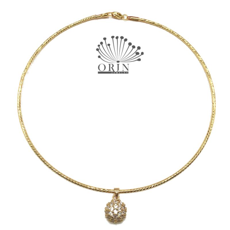 Kiềng cổ hạt charm nữ mạ vàng 18k Orin D16 (Vàng)