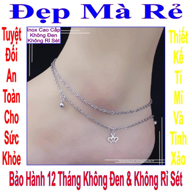 Lắc chân inox Đẹp Mà Rẻ kiểu 2 tầng vương niệm và bi
