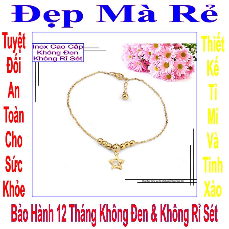 Lắc chân inox Đẹp Mà Rẻ kiểu ngôi sao đính đá Zircon và bi