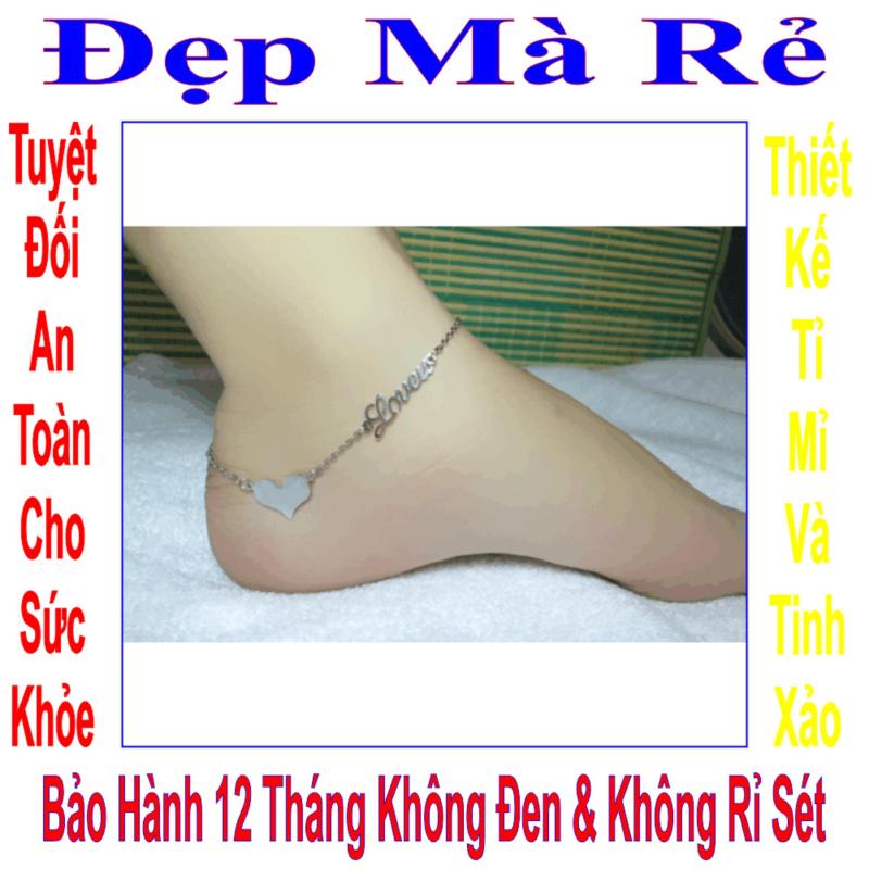 Lắc chân inox Đẹp Mà Rẻ kiểu trái tim và chữ Love U