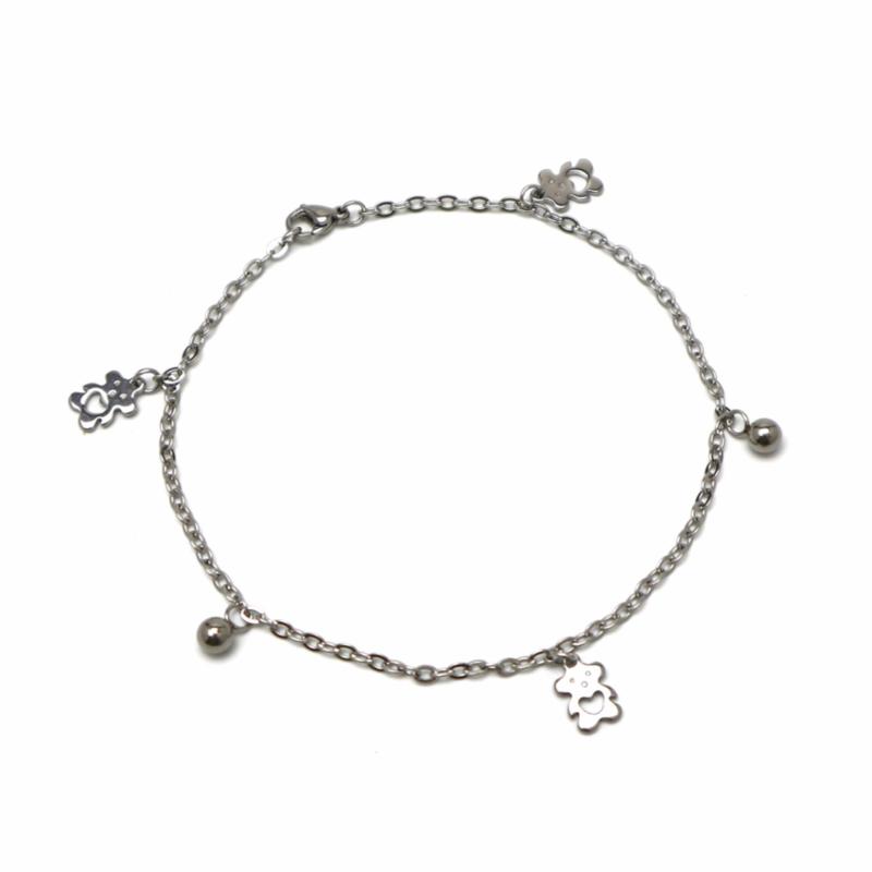Lắc chân inox gấu NPA0021
