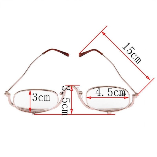 Giá bán New Magnifying Make Up Makeup Glasses Flip Down Lens Gold Metal Frame +2.0 - intl